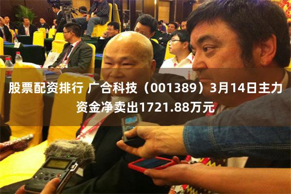 股票配资排行 广合科技（001389）3月14日主力资金净卖