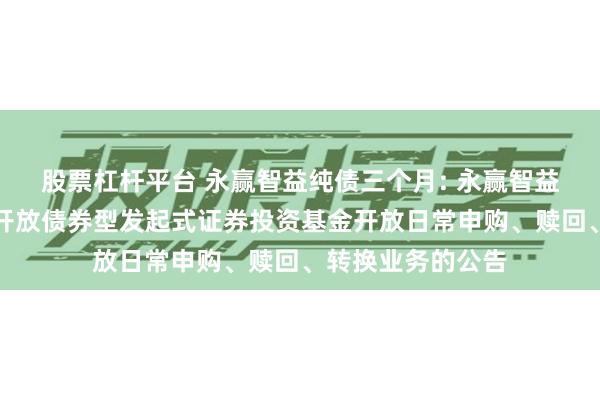 股票杠杆平台 永赢智益纯债三个月: 永赢智益纯债三个月定期开