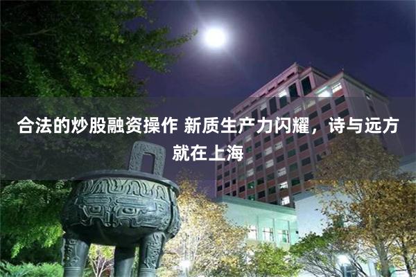 合法的炒股融资操作 新质生产力闪耀，诗与远方就在上海