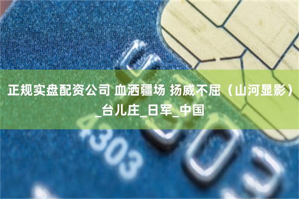 正规实盘配资公司 血洒疆场 扬威不屈（山河显影）_台儿庄_日